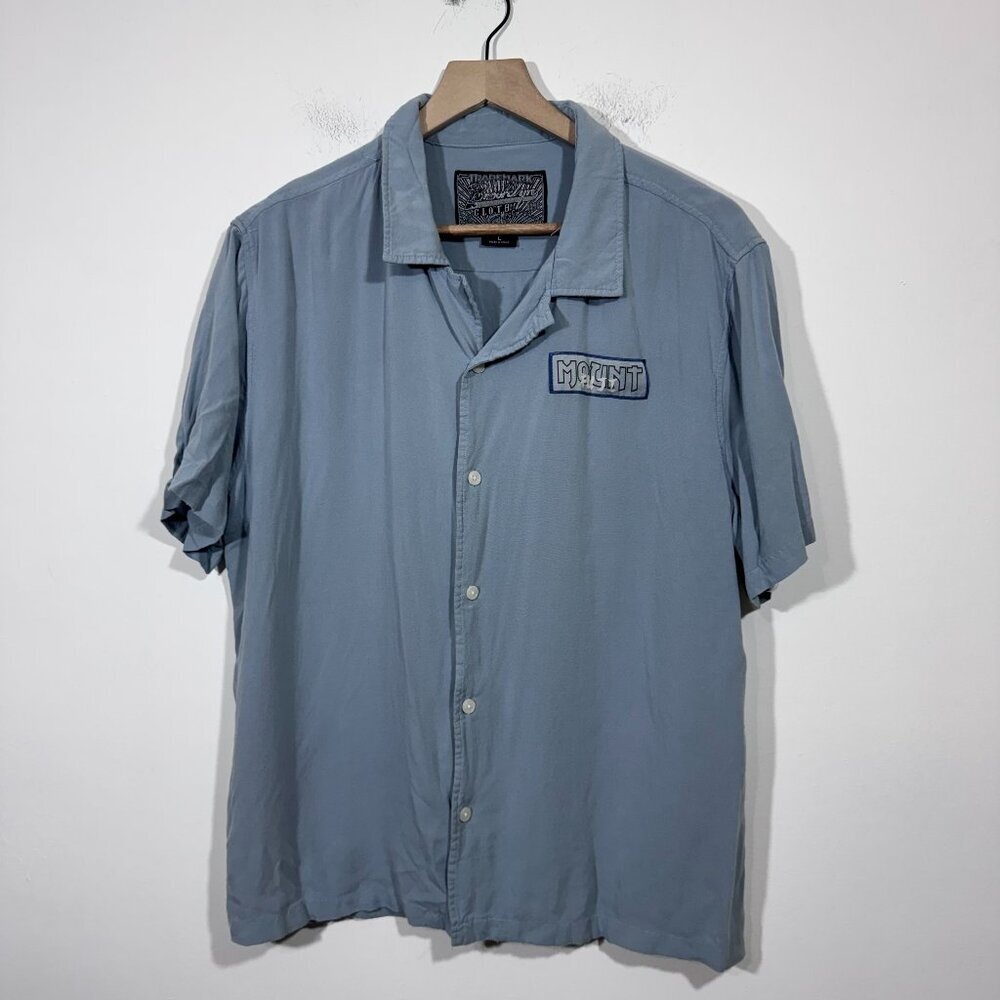VTG Brooklyn Cloth Men's Y2K Mount Fuji Short Sleeve Button Up Shirt sz Large